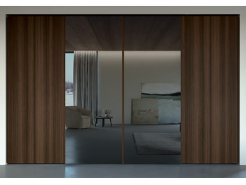 NINFEA - Mirrored melamine-faced chipboard wardrobe with sliding doors by Febal Casa - view 2